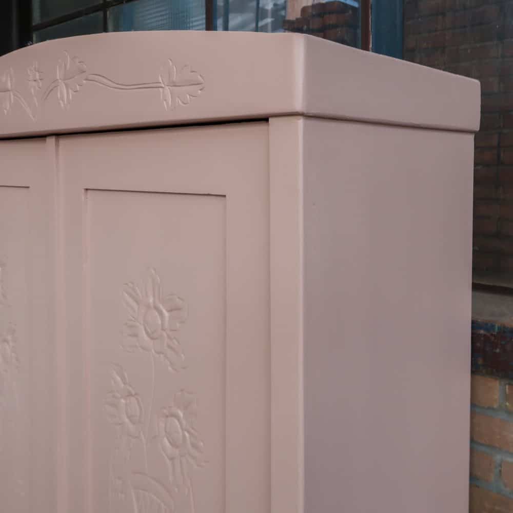 Brocante bleek roze linnenkast - Afbeelding 6