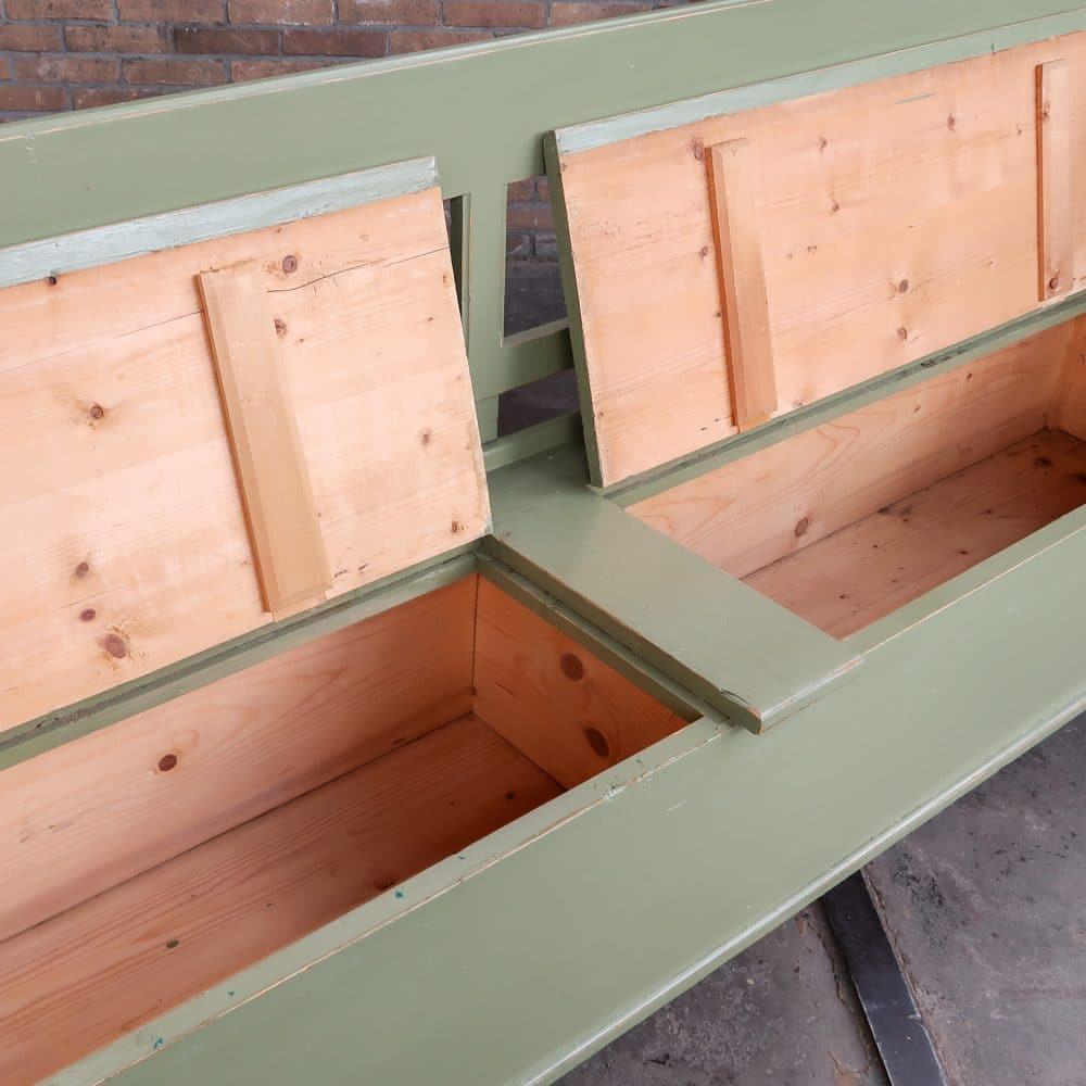 Groene houten klepbank - Afbeelding 4