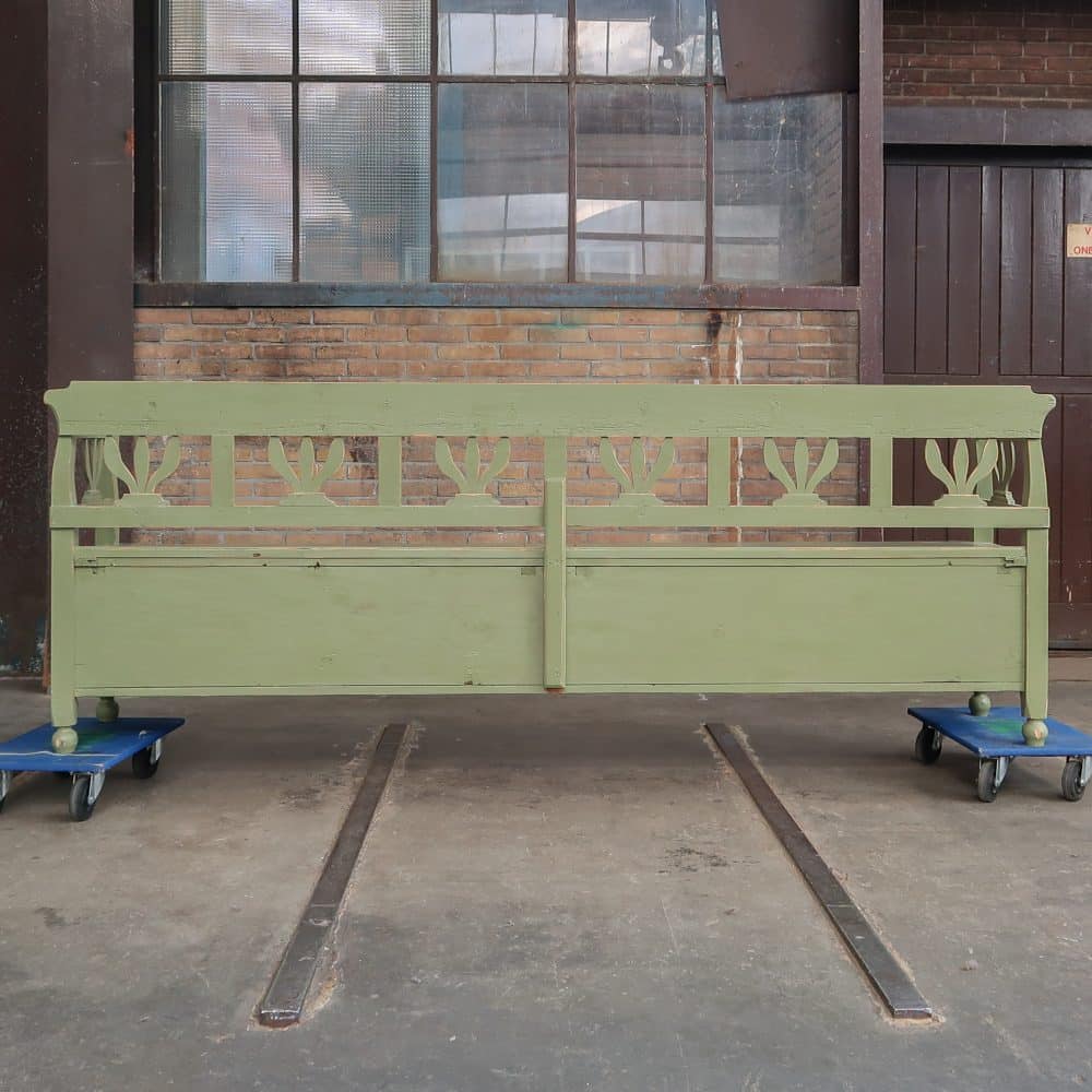 Groene houten klepbank - Afbeelding 10
