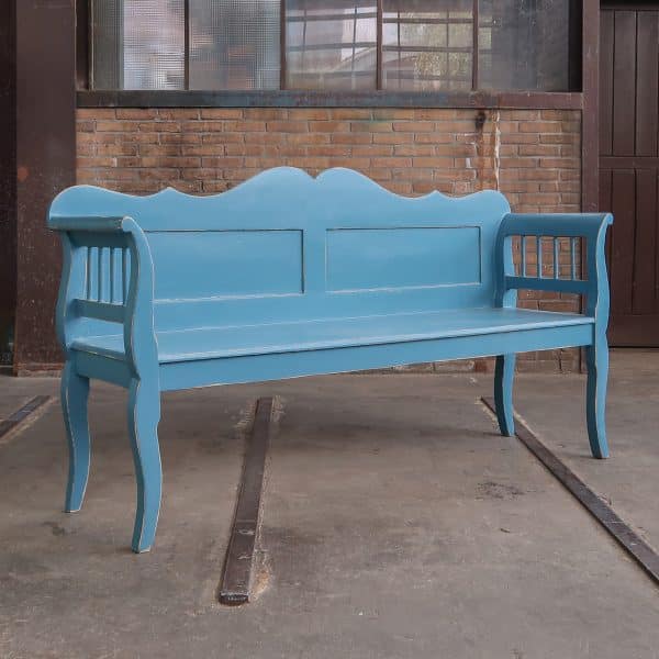 Brocante blauwe bank