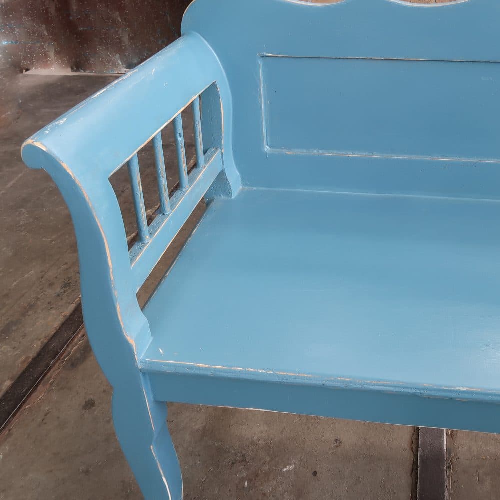 Brocante blauwe bank - Afbeelding 4