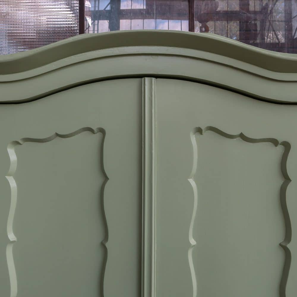 Brocante groene linnenkast - Afbeelding 4