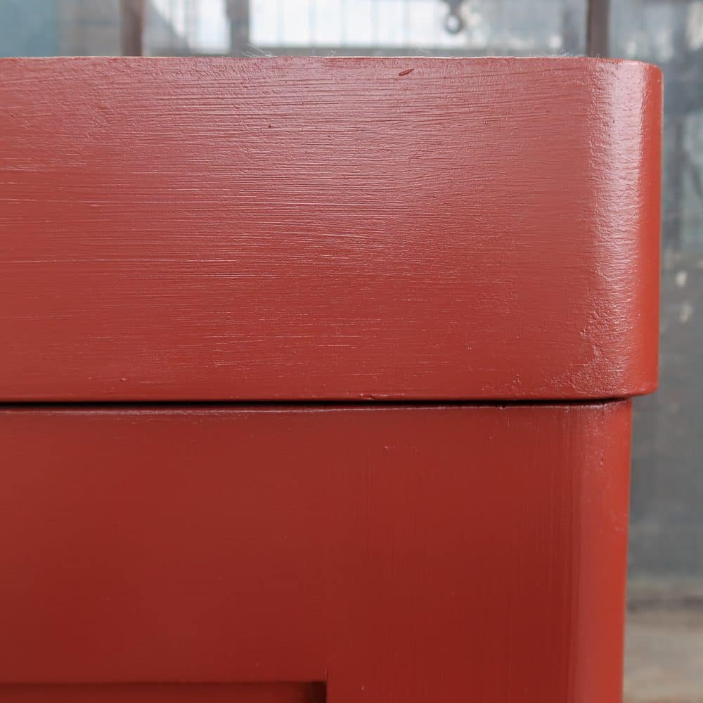 Brocante rode linnenkast - Afbeelding 6