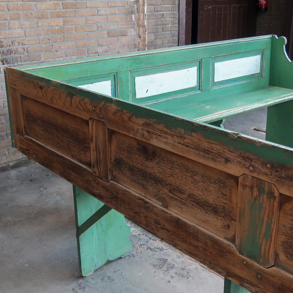 Houten brocante hoekbank - Afbeelding 13