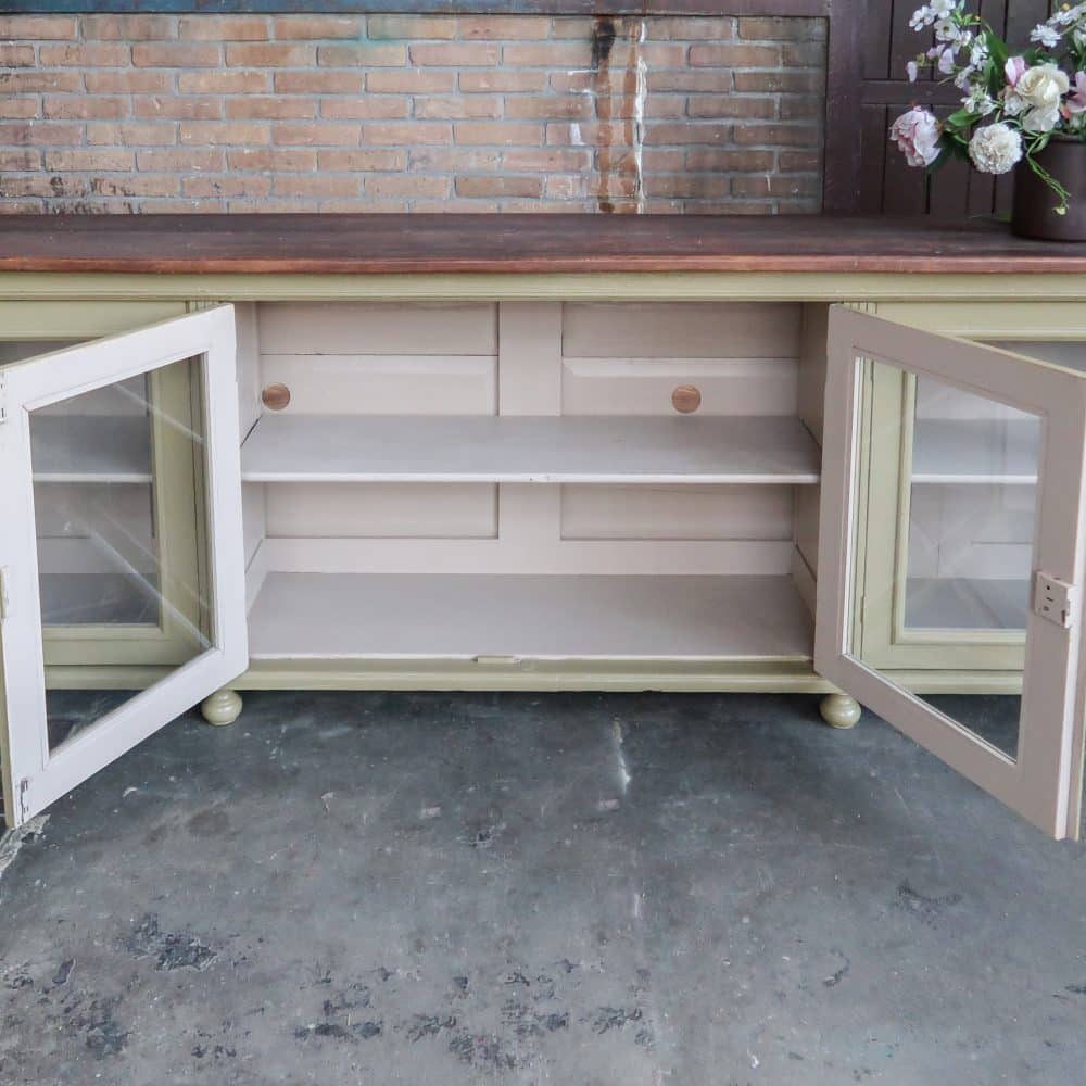 Brocante vitrinekast/dressoir - Afbeelding 3