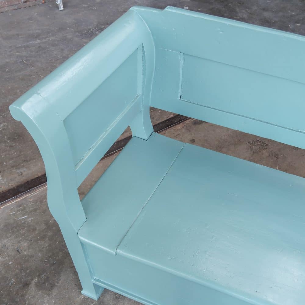 Blauwe houten klepbank - Afbeelding 4