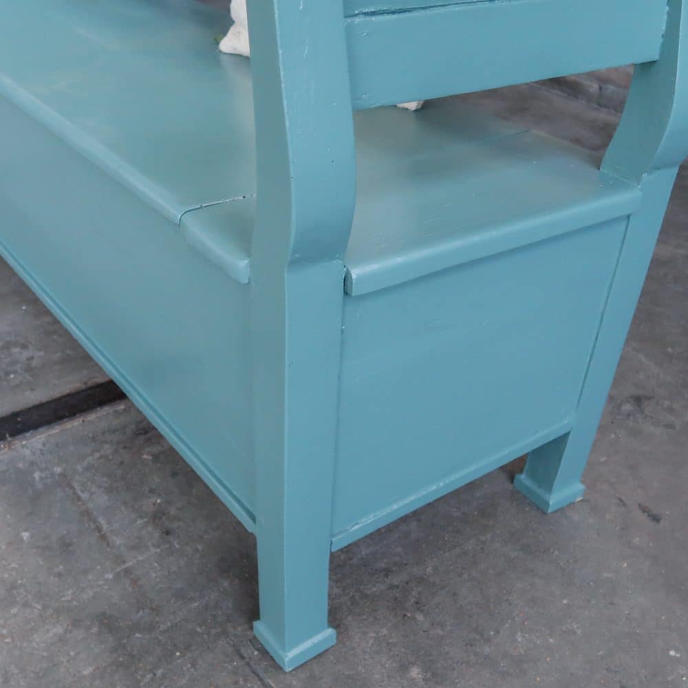 Blauwe houten klepbank - Afbeelding 9