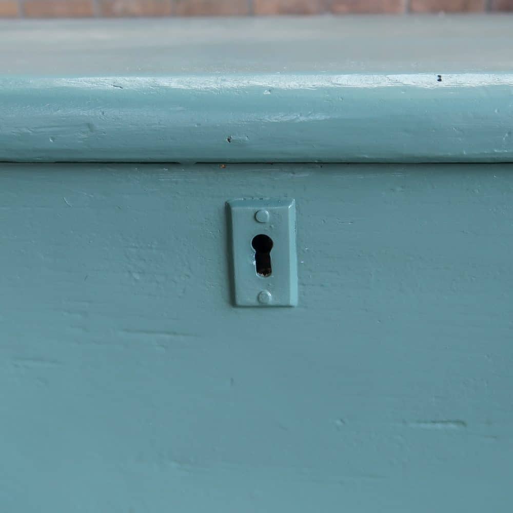 Blauwe houten klepbank - Afbeelding 7