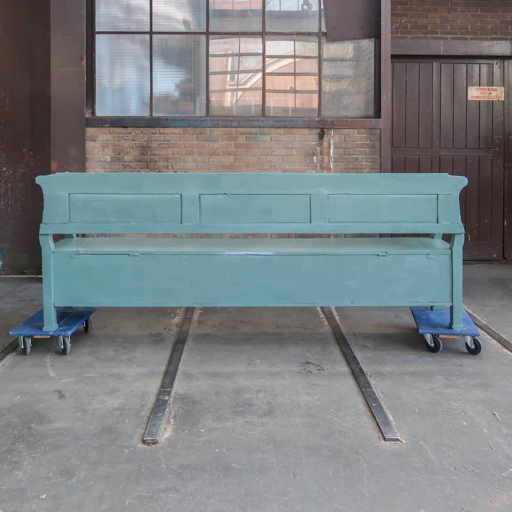Blauwe houten klepbank - Afbeelding 11