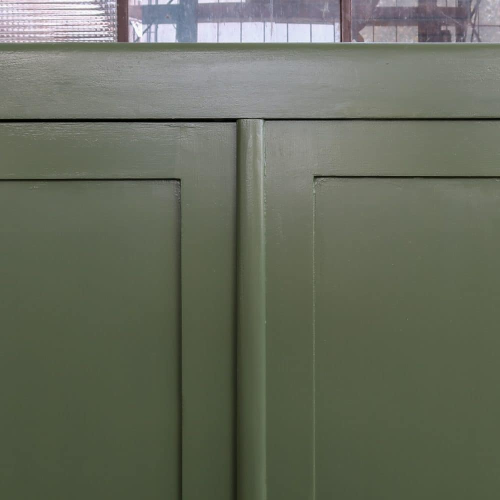 Brocante groene linnenkast - Afbeelding 3