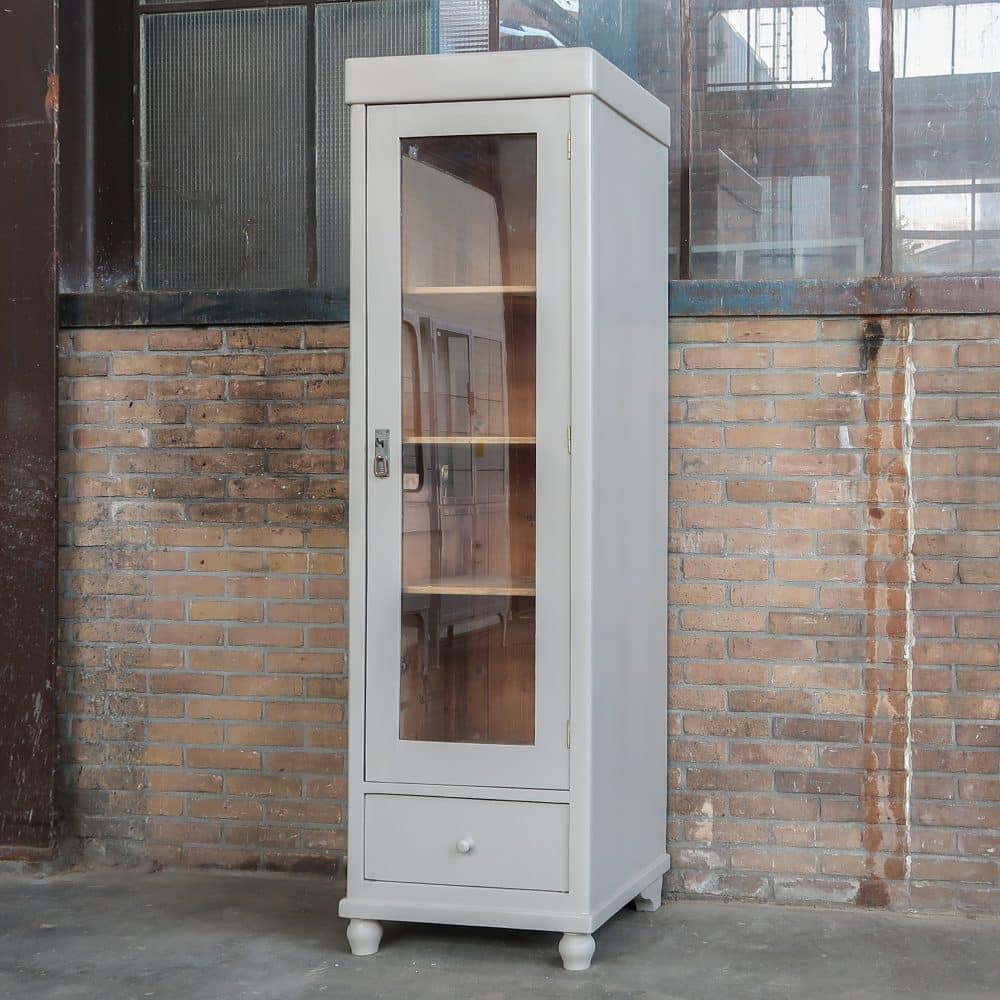 Eendeurs taupe vitrinekast - Afbeelding 2