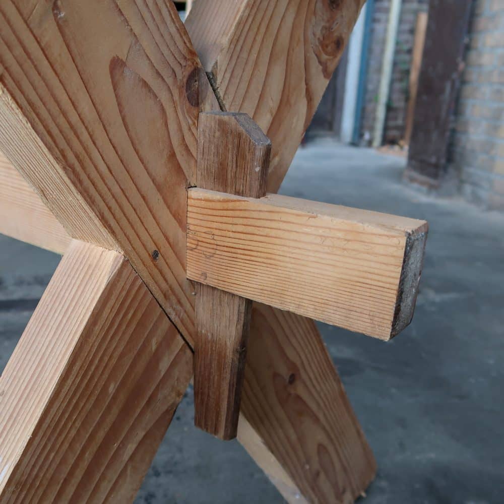 Brocante kruispoot tafel - Afbeelding 6