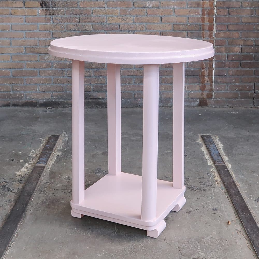 Roze brocante tafeltje - Afbeelding 2