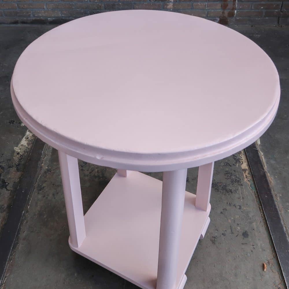 Roze brocante tafeltje - Afbeelding 3