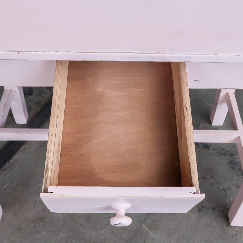 Roze brocante bureautje - Afbeelding 3
