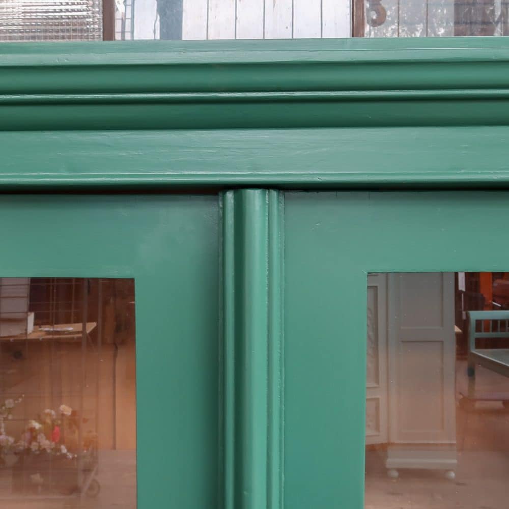Brocante groene vitrinekast - Afbeelding 4