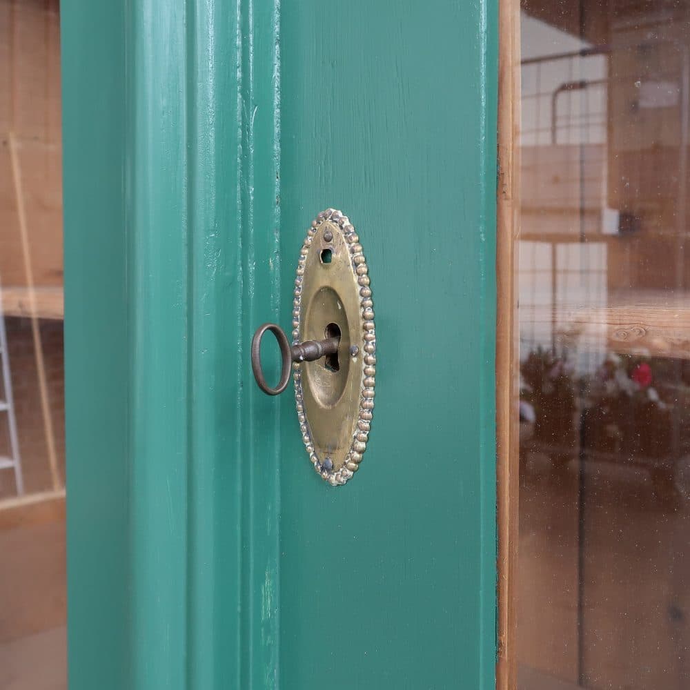 Brocante groene vitrinekast - Afbeelding 6