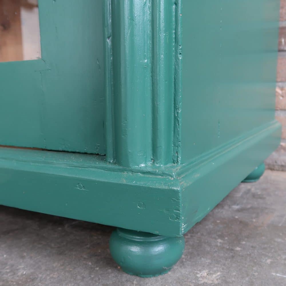 Brocante groene vitrinekast - Afbeelding 7