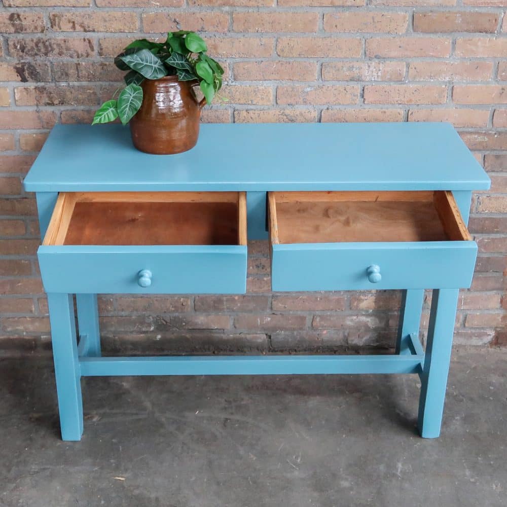 Brocante blauwe sidetable - Afbeelding 2