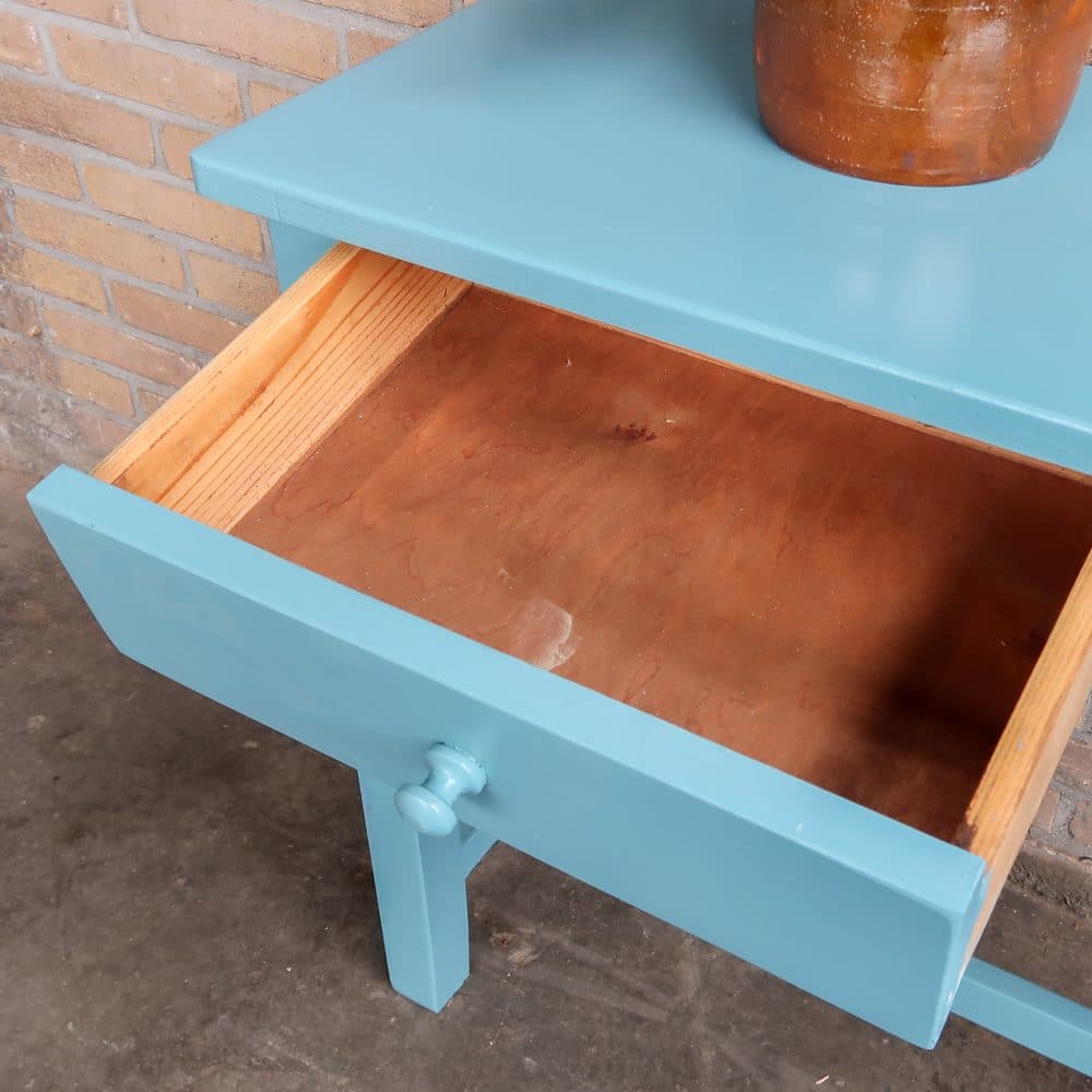 Brocante blauwe sidetable - Afbeelding 3