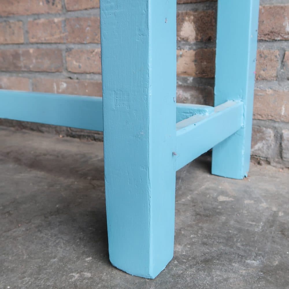 Brocante blauwe sidetable - Afbeelding 7