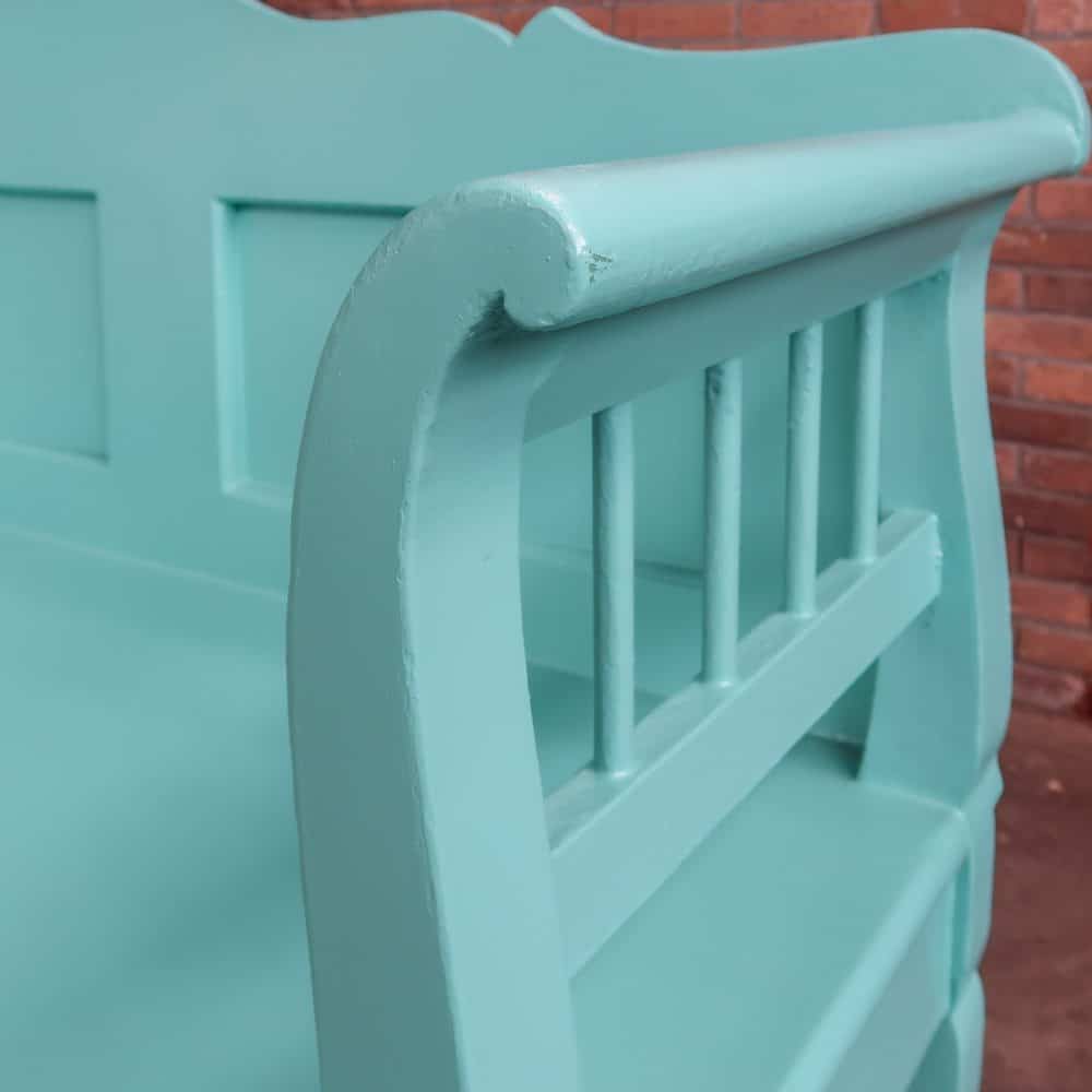 Turquoise brocante bank - Afbeelding 5