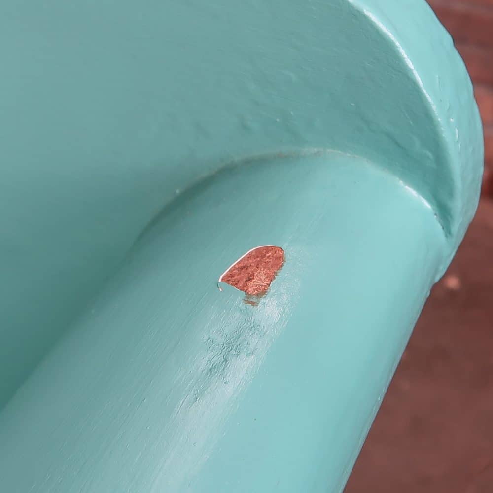 Turquoise brocante bank - Afbeelding 6