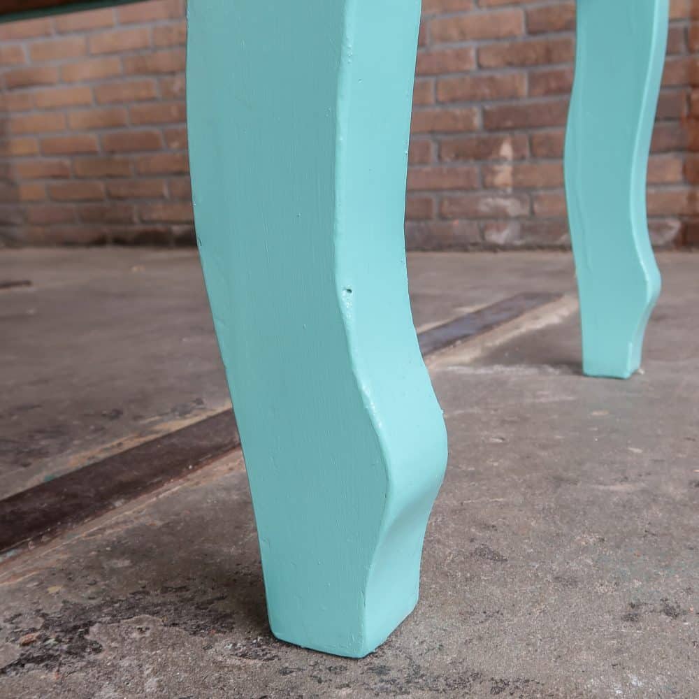 Turquoise brocante bank - Afbeelding 8