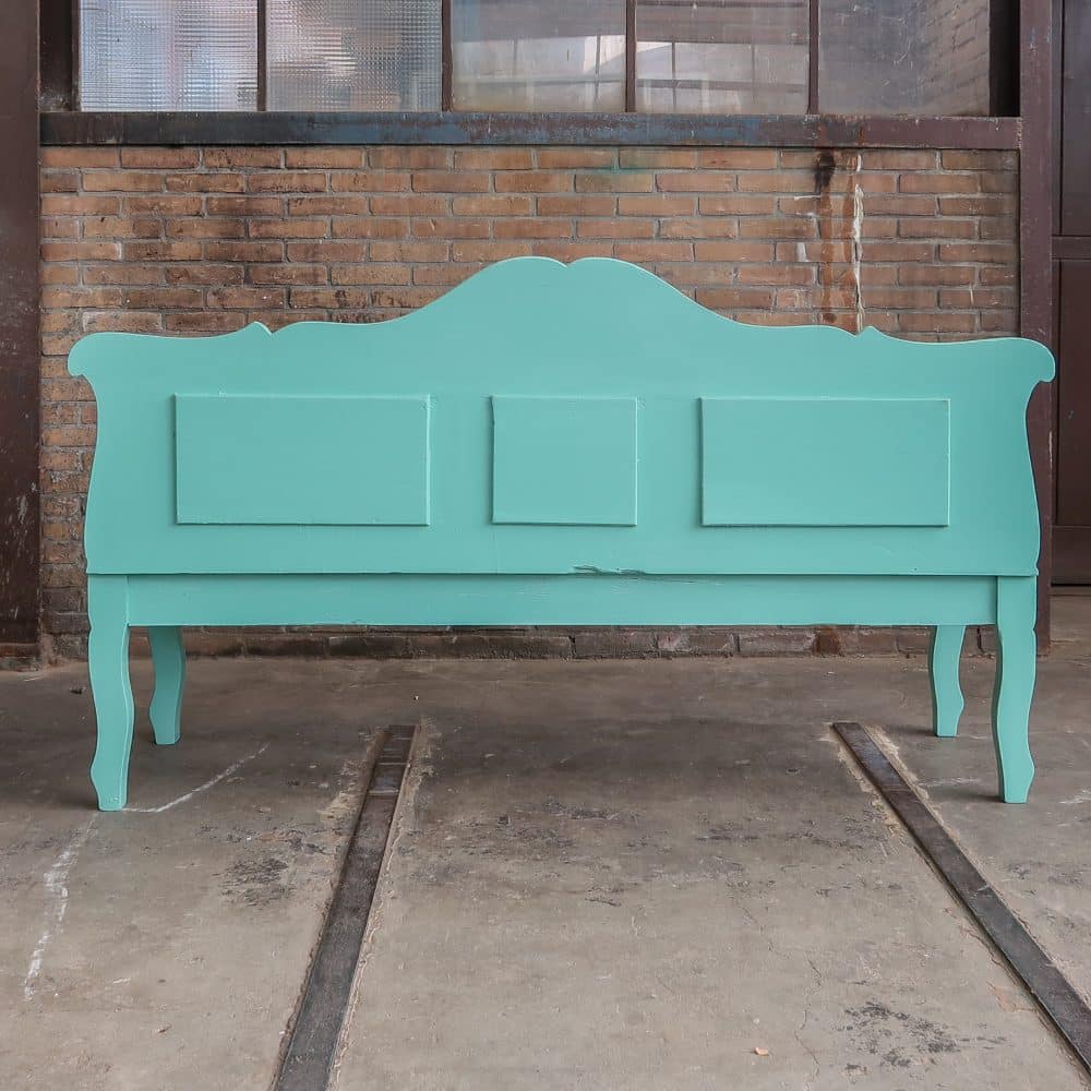Turquoise brocante bank - Afbeelding 9