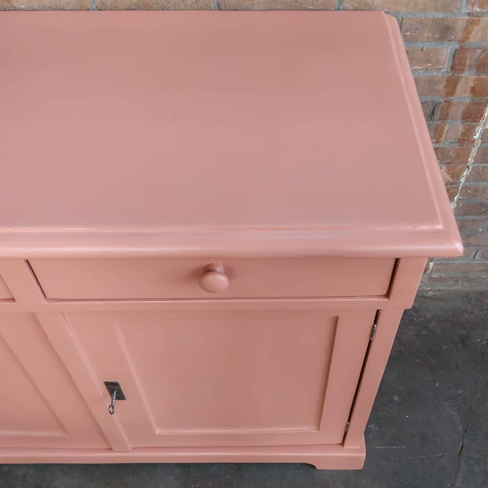 Brocante roze dressoir - Afbeelding 4