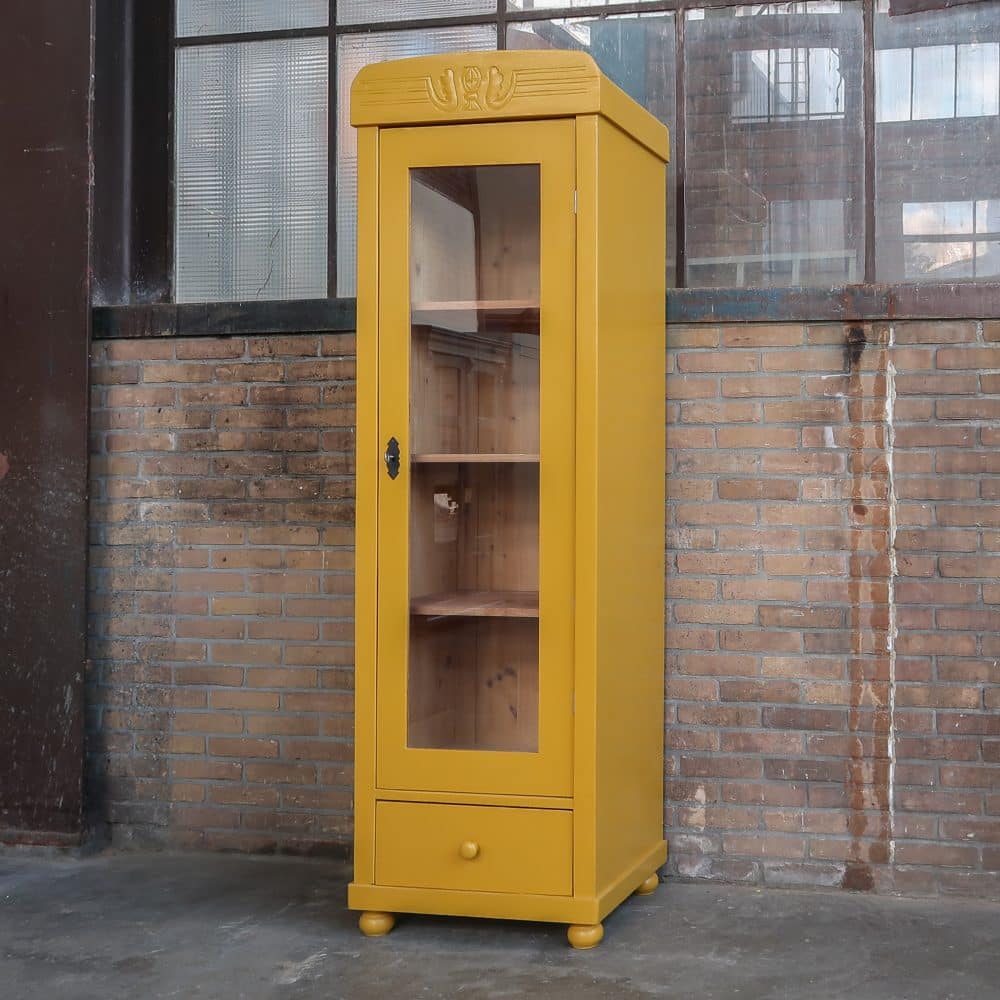 Brocante eendeurs vitrinekast - Afbeelding 2