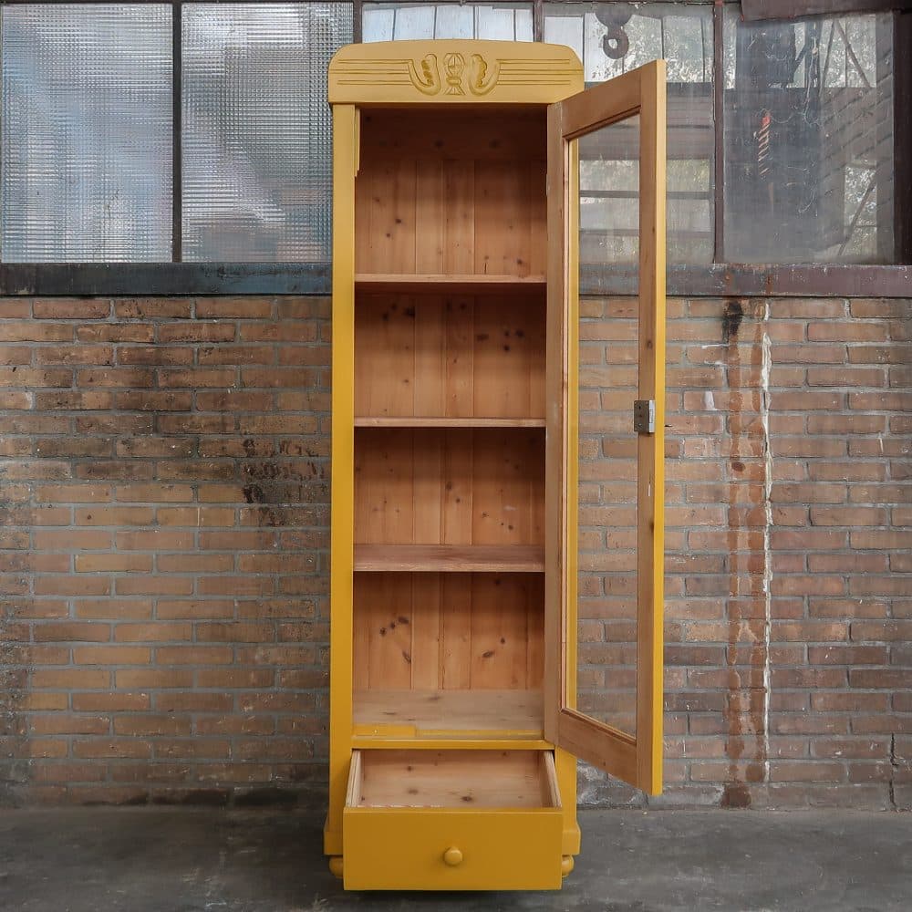 Brocante eendeurs vitrinekast - Afbeelding 3