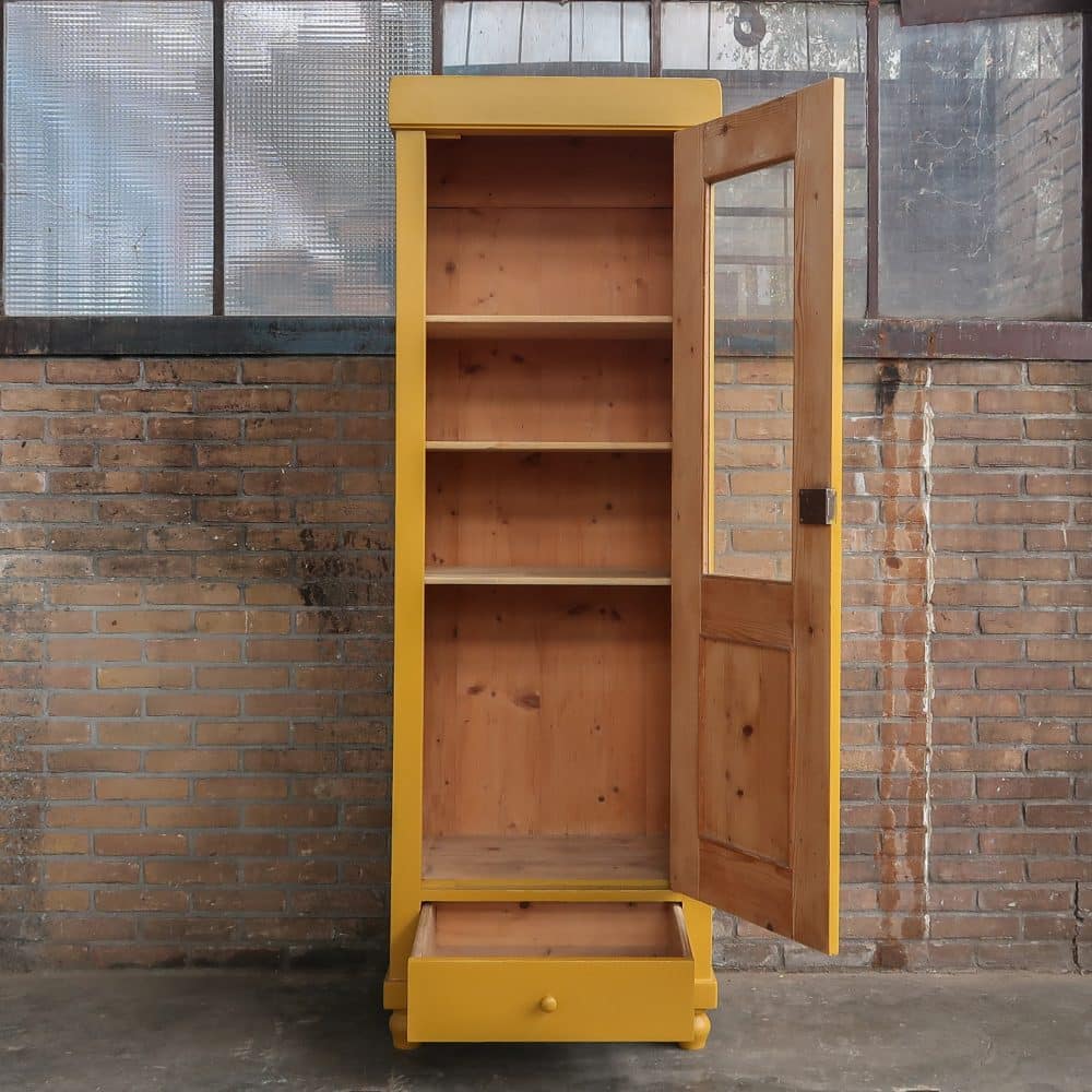 Brocante eendeurs vitrinekast - Afbeelding 3