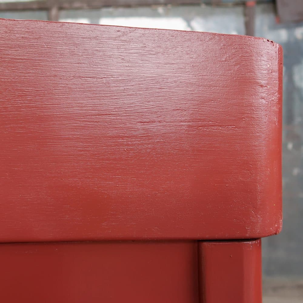 Brocante rode linnenkast - Afbeelding 6
