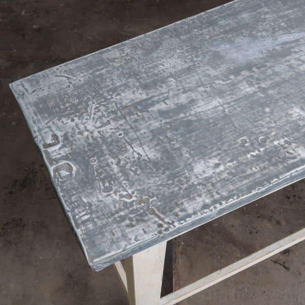Brocante tafel met zinken blad - Afbeelding 3