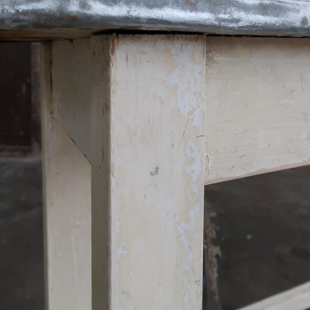 Brocante tafel met zinken blad - Afbeelding 6