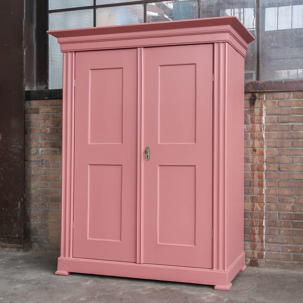 Brocante oud roze linnenkast - Afbeelding 2