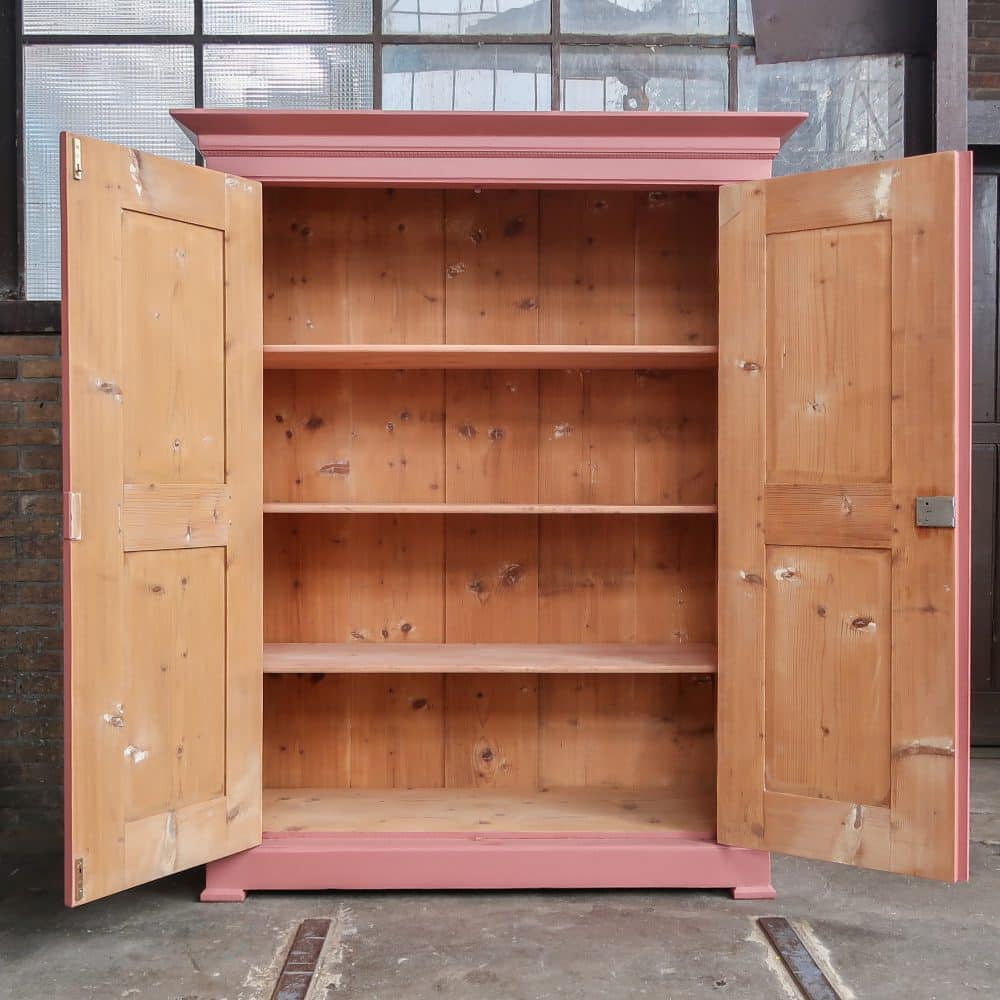 Brocante oud roze linnenkast - Afbeelding 3