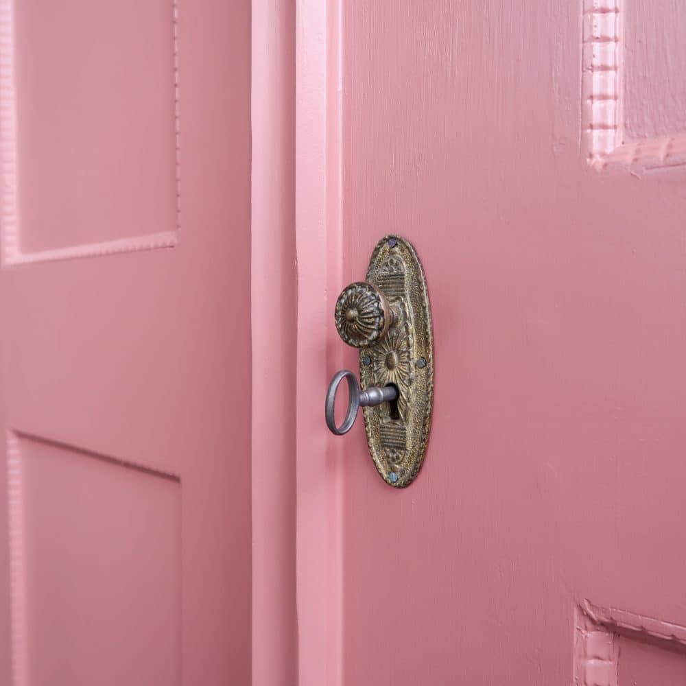 Brocante oud roze linnenkast - Afbeelding 6
