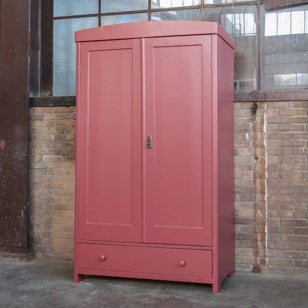 Brocante oud roze linnenkast - Afbeelding 2