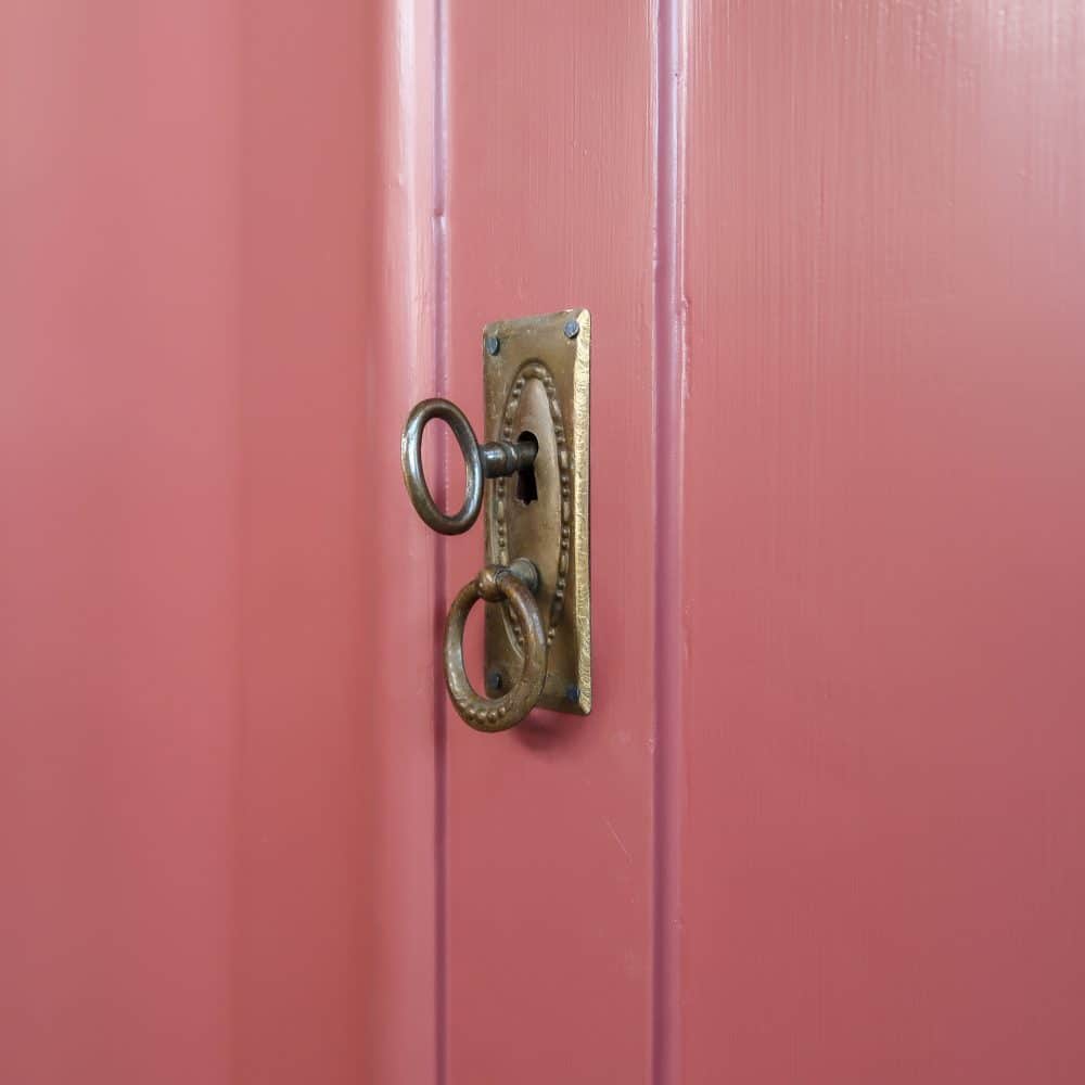Brocante oud roze linnenkast - Afbeelding 8
