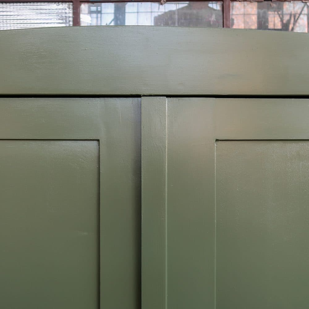 Brocante groene linnenkast - Afbeelding 4