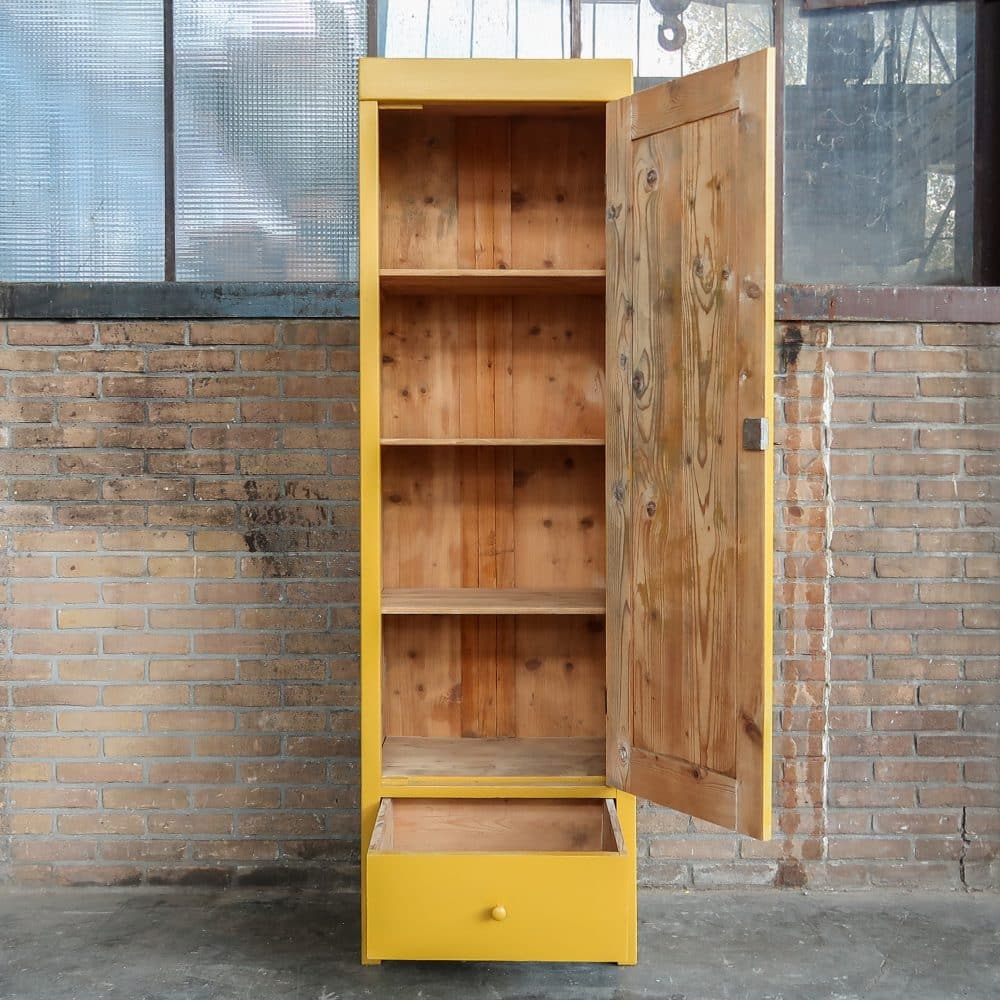 Brocante eendeurs linnenkast - Afbeelding 3