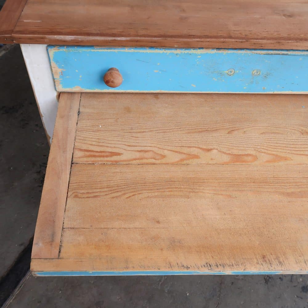 Brocante tafeltje met uitschuifbare plank - Afbeelding 3