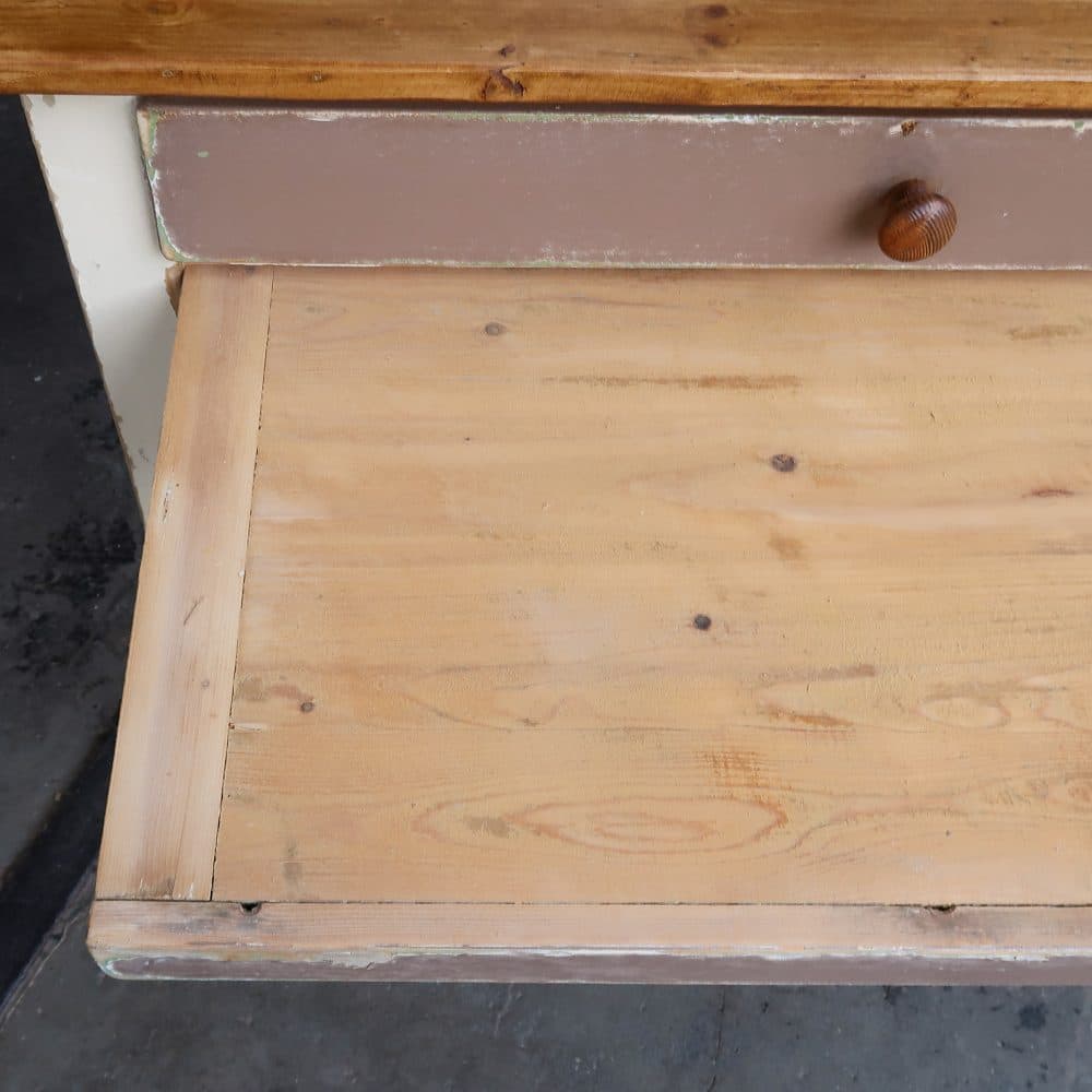 Brocante tafeltje met uitschuifbare plank - Afbeelding 4