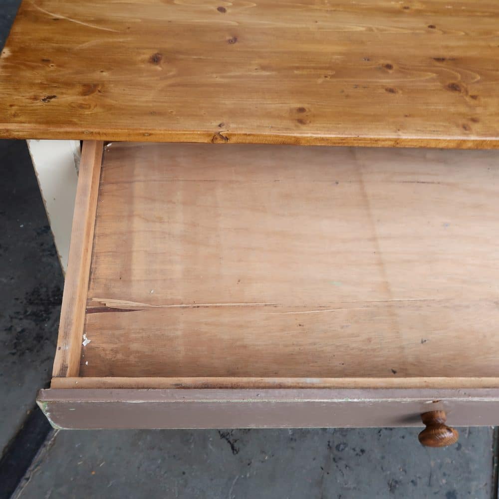 Brocante tafeltje met uitschuifbare plank - Afbeelding 3