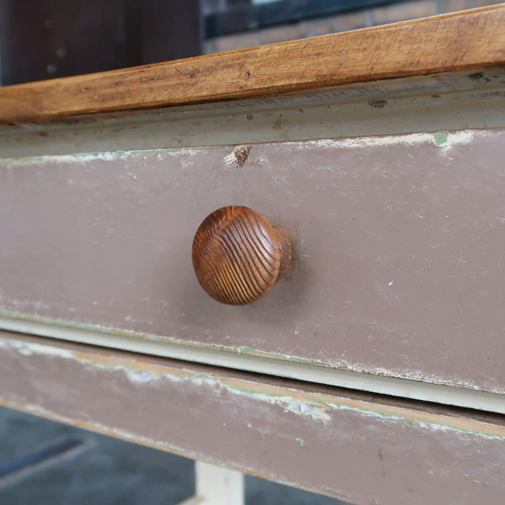 Brocante tafeltje met uitschuifbare plank - Afbeelding 7