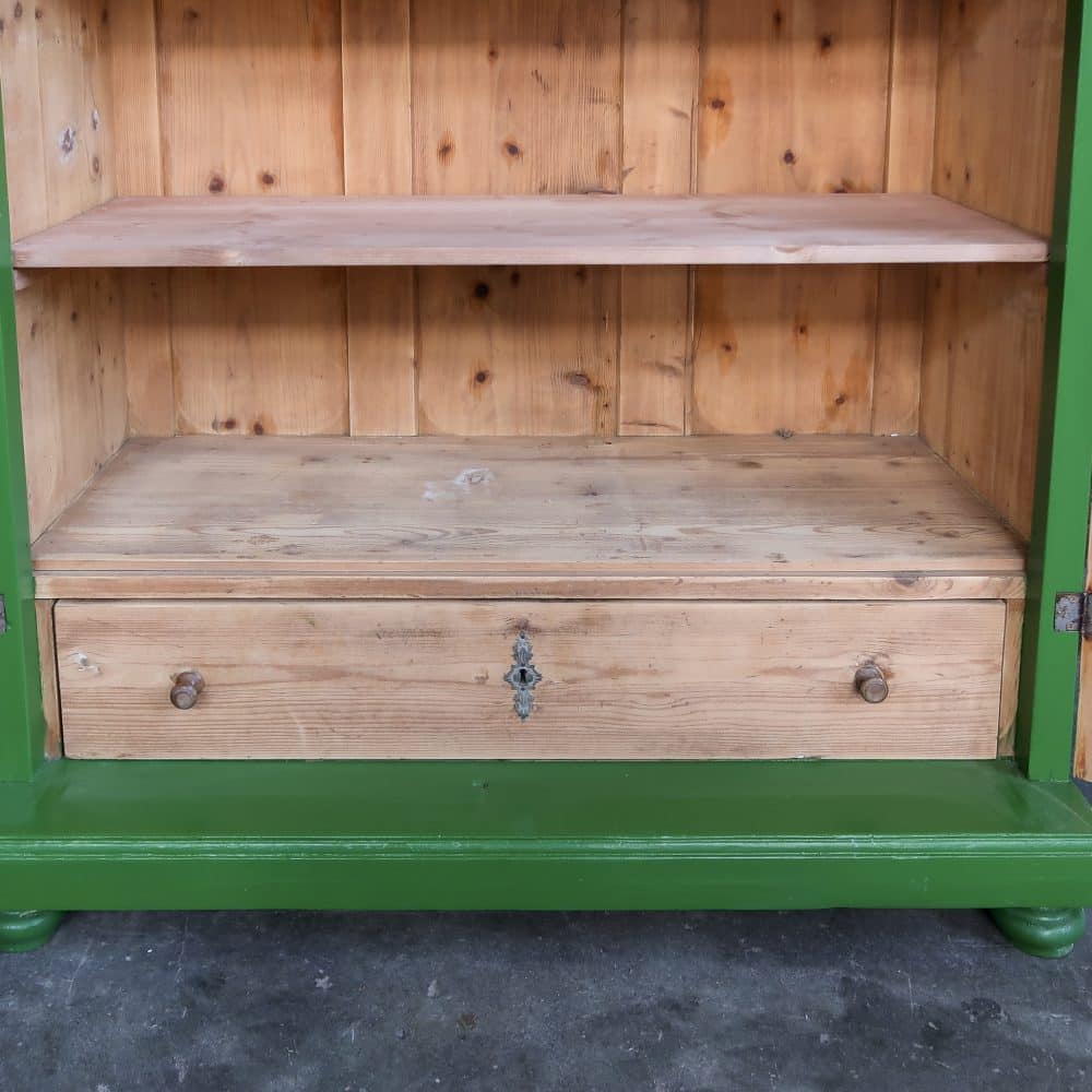 Brocante groene linnenkast - Afbeelding 5