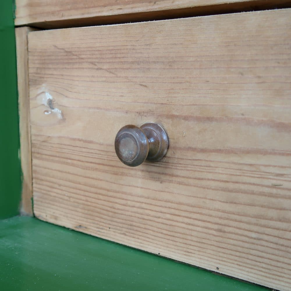 Brocante groene linnenkast - Afbeelding 6