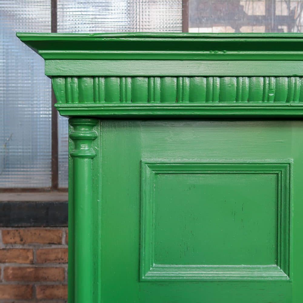 Brocante groene linnenkast - Afbeelding 7